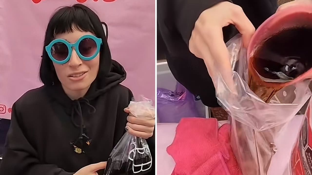 Mujer que vende refresco en bolsa asegura que está innovando: “Que sea coqueto”