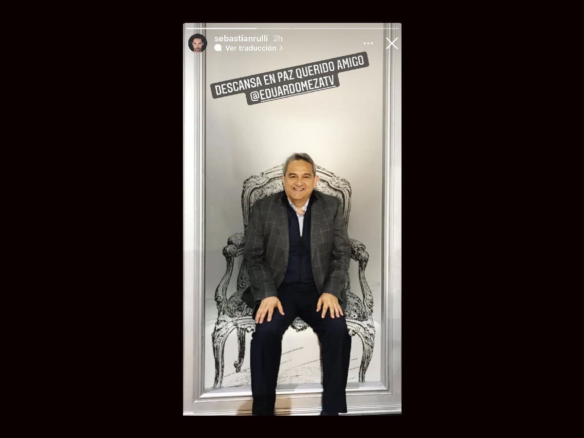 Sebastián Rulli reacciona a la muerte del productor Eduardo Meza.