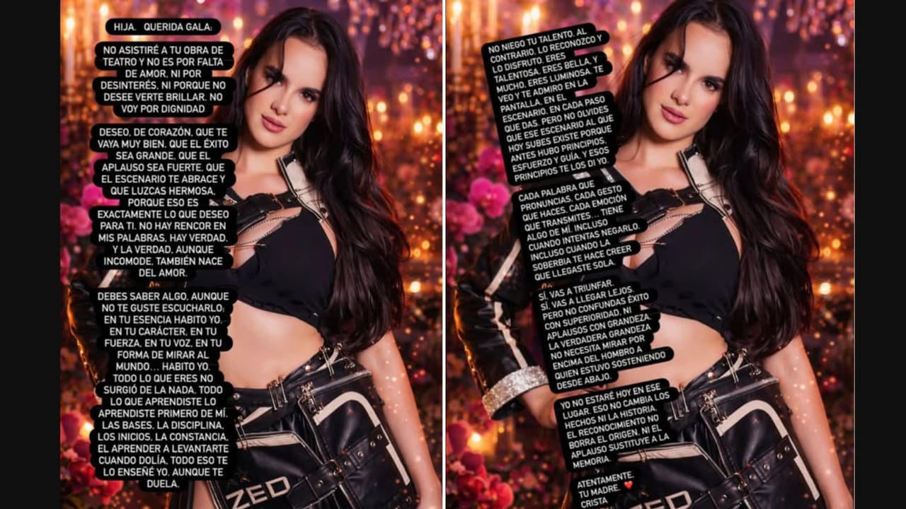 Mamá de Gala Montes dedica polémicos mensajes en redes sociales para su hija