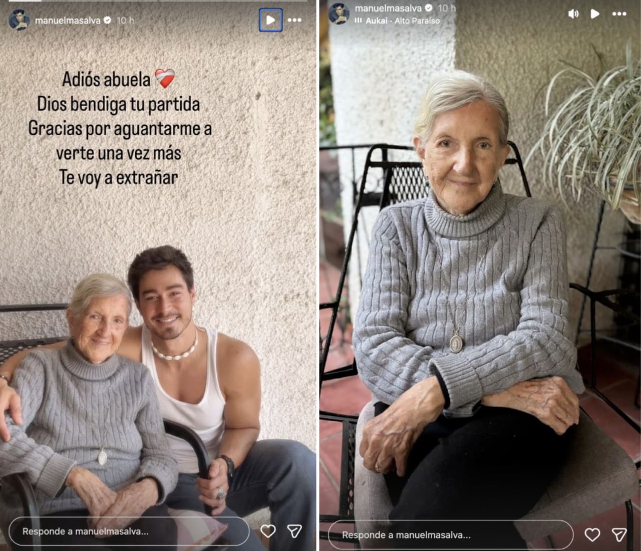 Manuel Masalva y su abuelita.