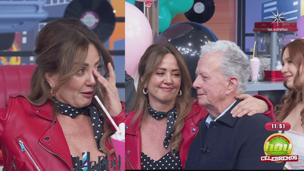 Andrea Legarreta rompe en llanto en vivo tras ver inesperado video; su papá e hijas la consuelan en Hoy