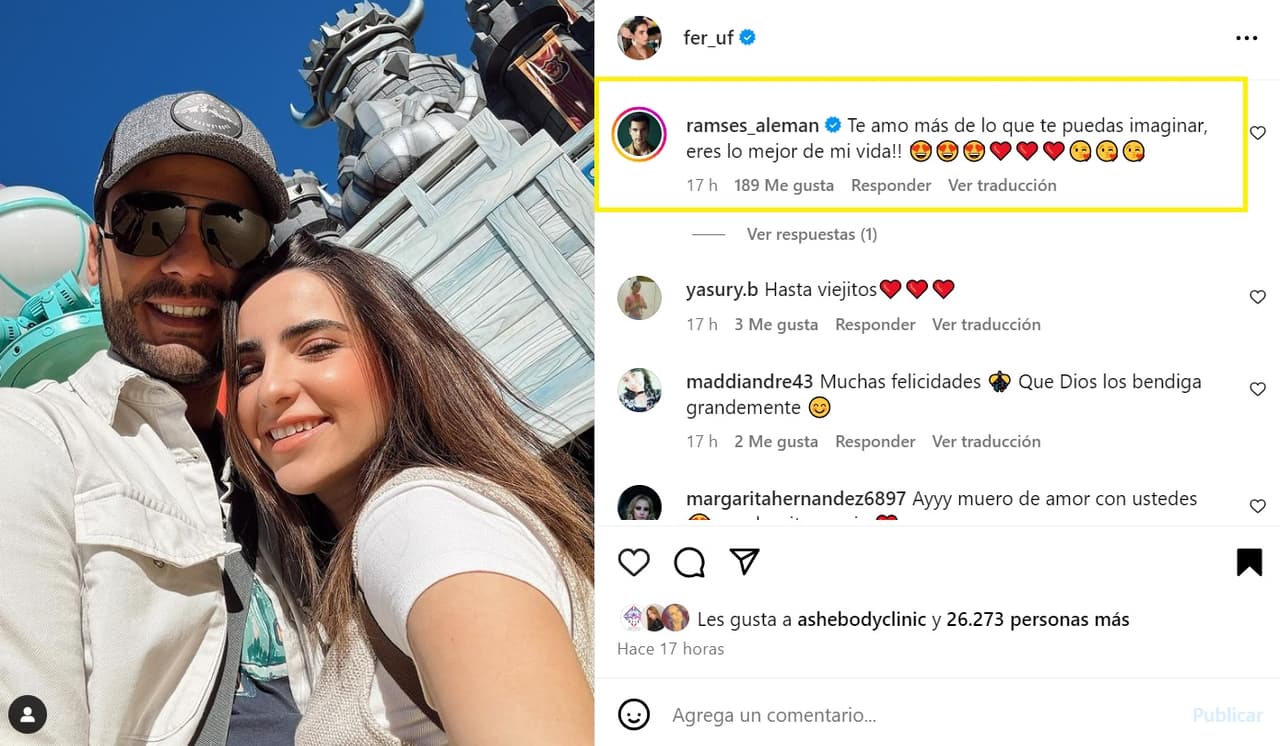 Fernanda Urdapilleta celebre su aniversario con Ramsés Alemán y dedica amoroso mensaje