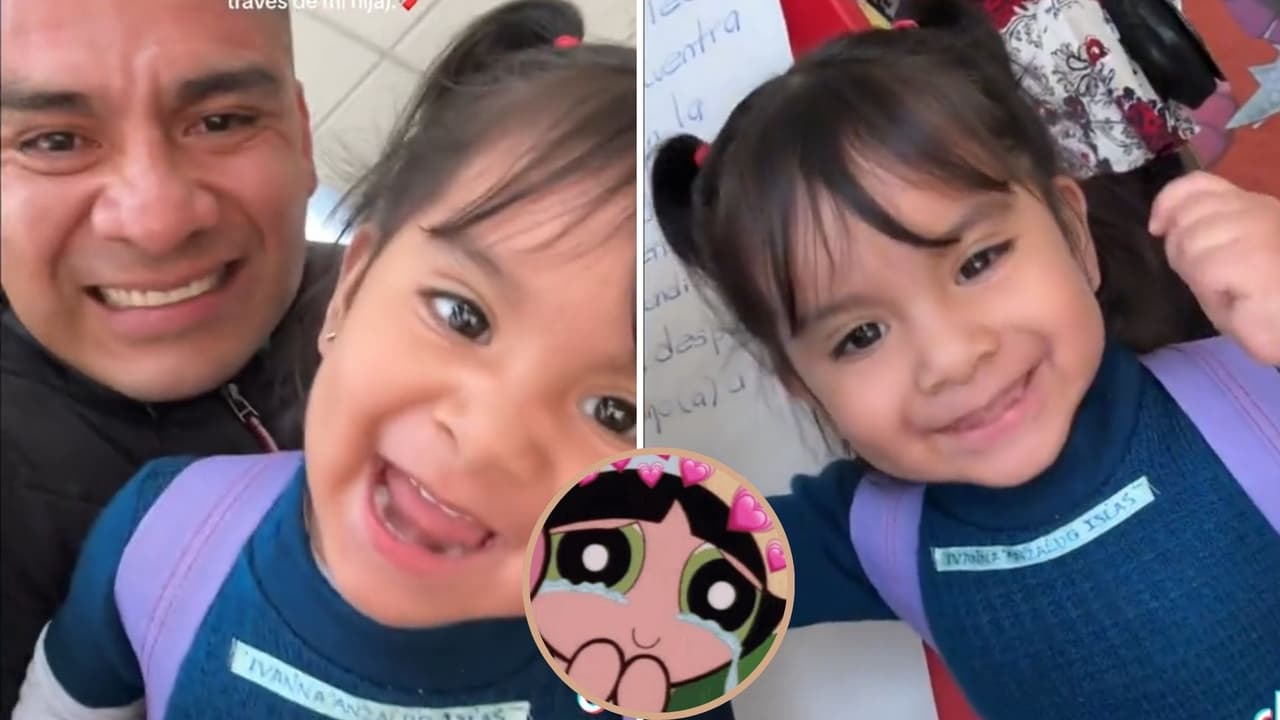 Papá llora el primer día de escuela de su hija se hace viral: "Siempre soñé vivir esto"