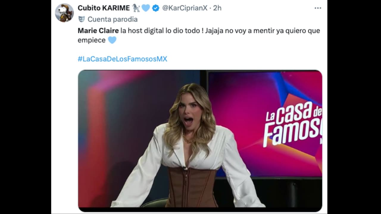 Usuarios en X mostraron su apoyo a Marie Claire Harp como la nueva host digital en 'La Casa de los Famosos México'