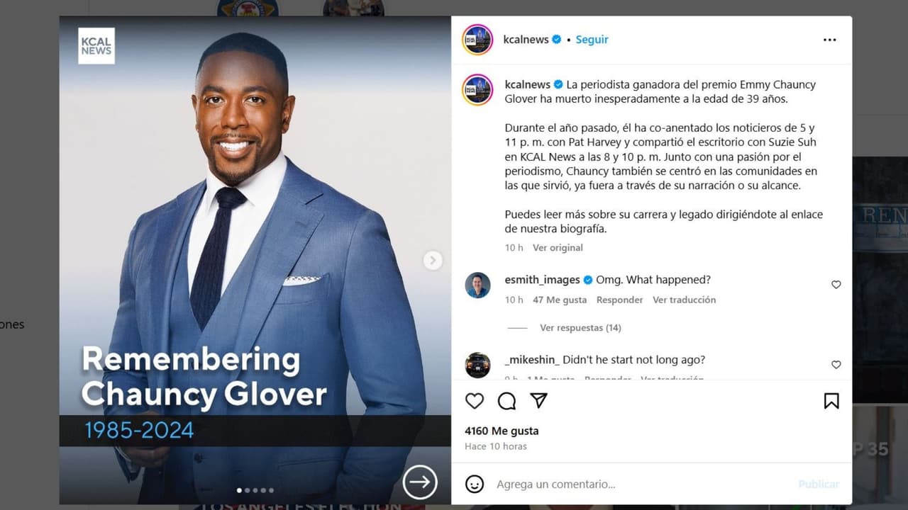 Muere a los 39 años el presentador Chauncy Glover.