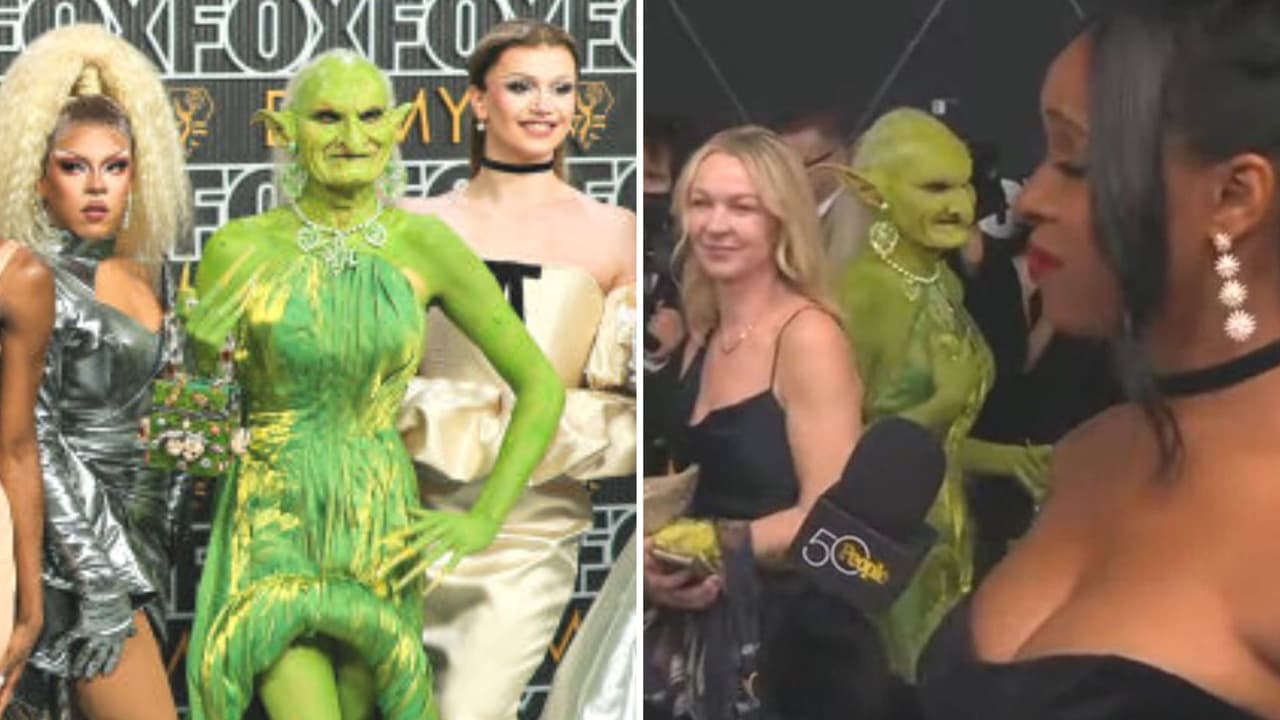 Aparece un duende verde en los Premios Emmy e Internet enloquece: ¿un famoso estaba en el disfraz?
