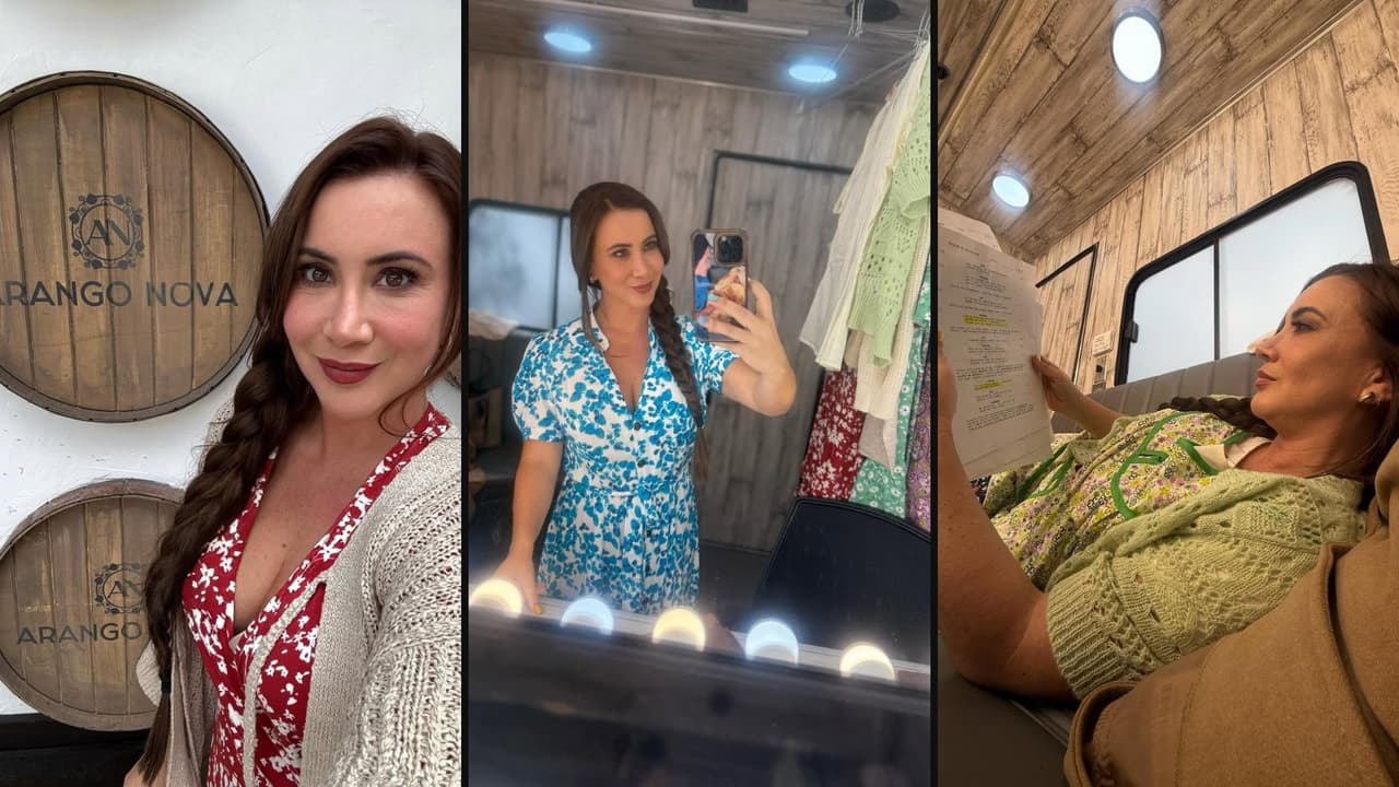 Mariazel en las grabaciones de la telenovela 'Corazón de oro'