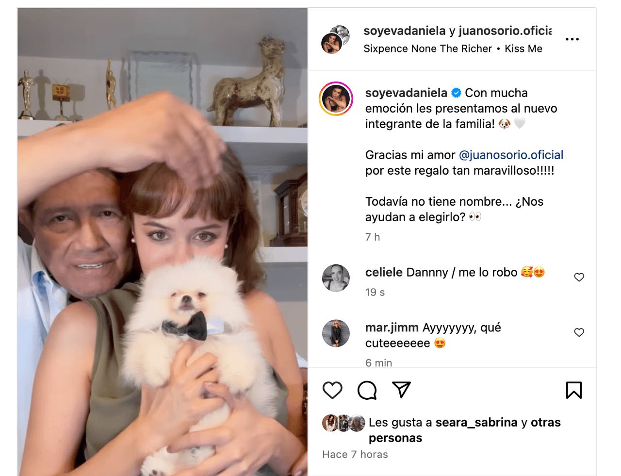 Juan Osorio y Eva Daniela presentan al nuevo integrante de su familia