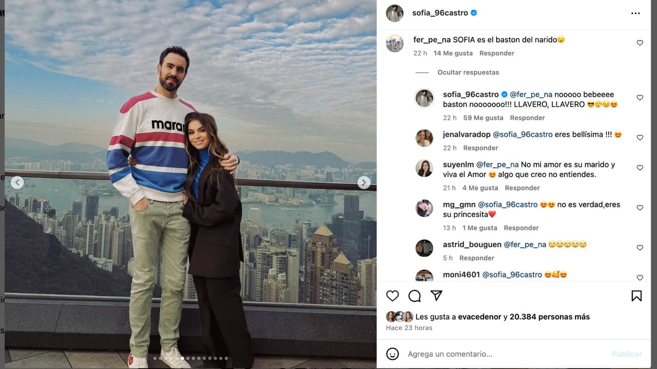 Sofía Castro responde a críticas a su diferencia de estatura con su esposo.