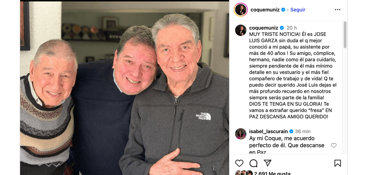 Coque Muñiz anuncia, devastado, que está de luto y llorando se despide: "Siempre serás parte de la familia"