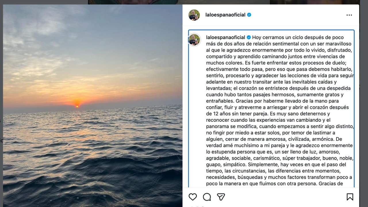 Lalo España hace pública la ruptura con su novio.