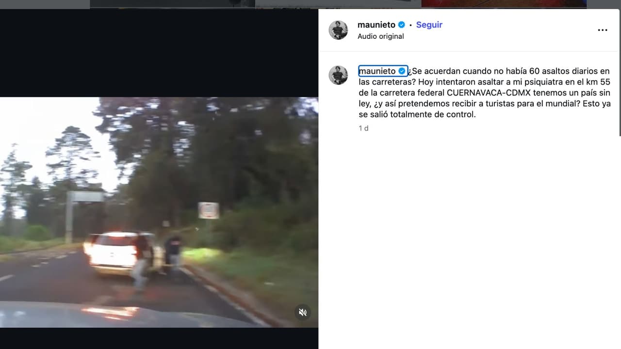 Mau Nieto denuncia presunto intento de asalto a su psiquiatra.