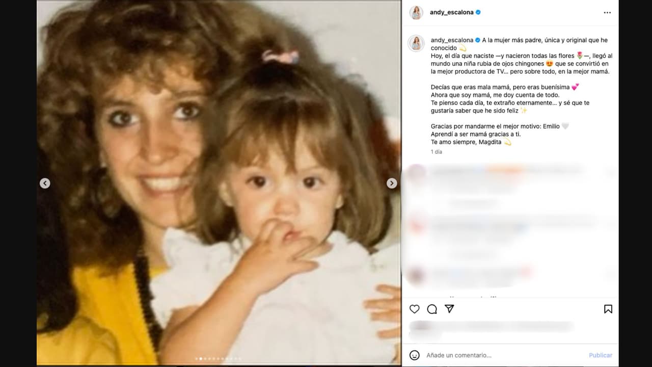 Andy Escalona recuerda a su madre Magda Rodríguez en el que hubiera sido su cumpleaños con emotivo mensaje