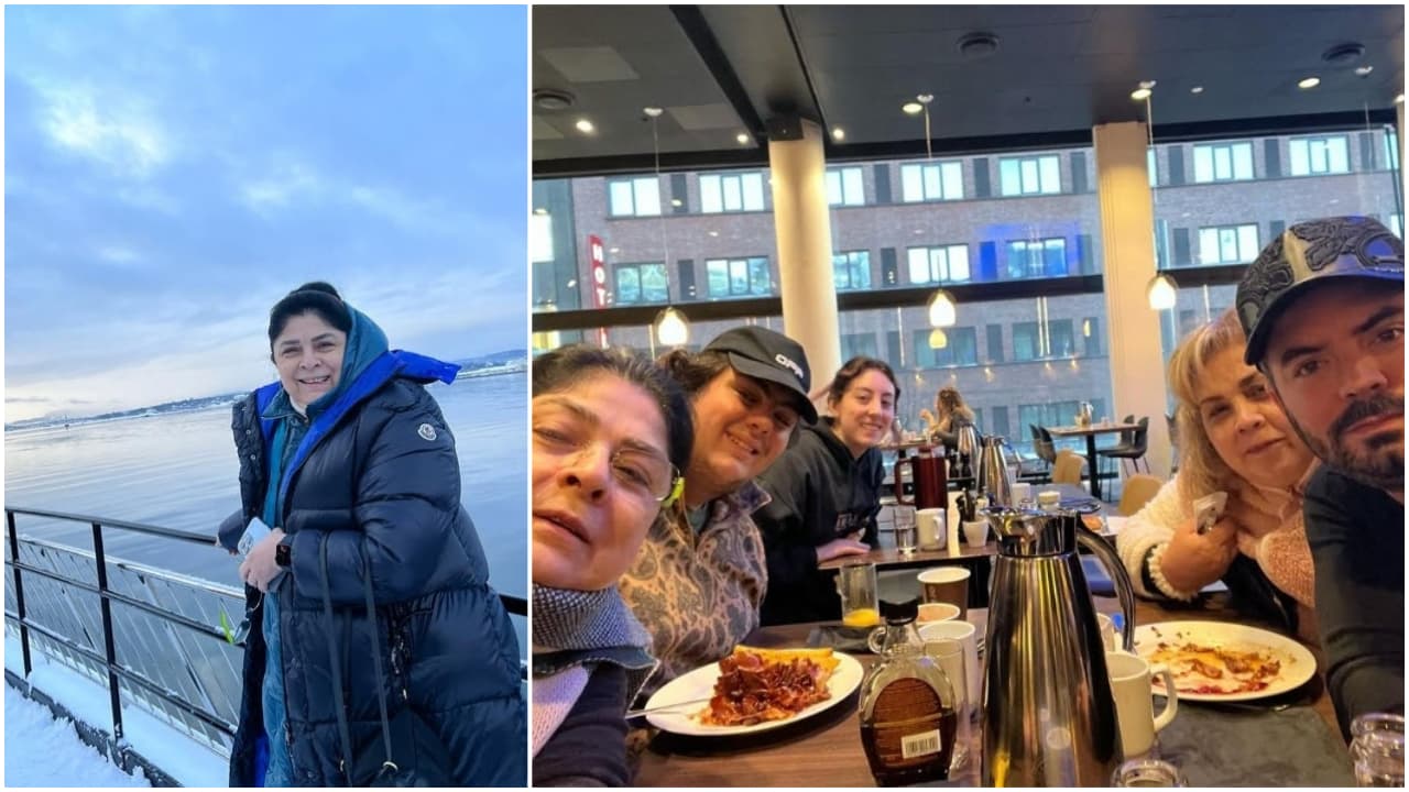 Victoria Ruffo en Noruega junto a su familia