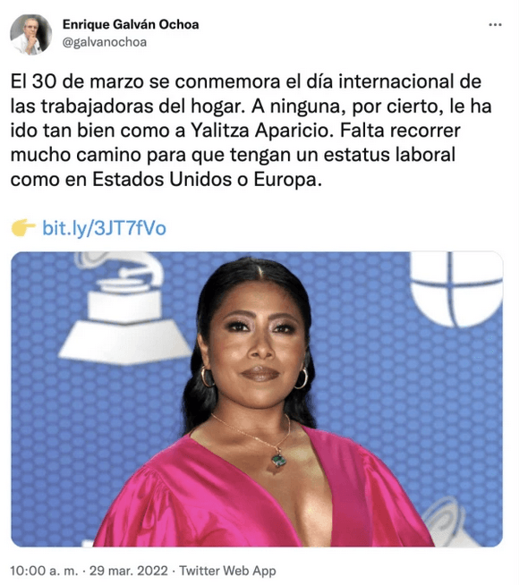 La licenciatura de Yalitza Aparicio fue confundida.