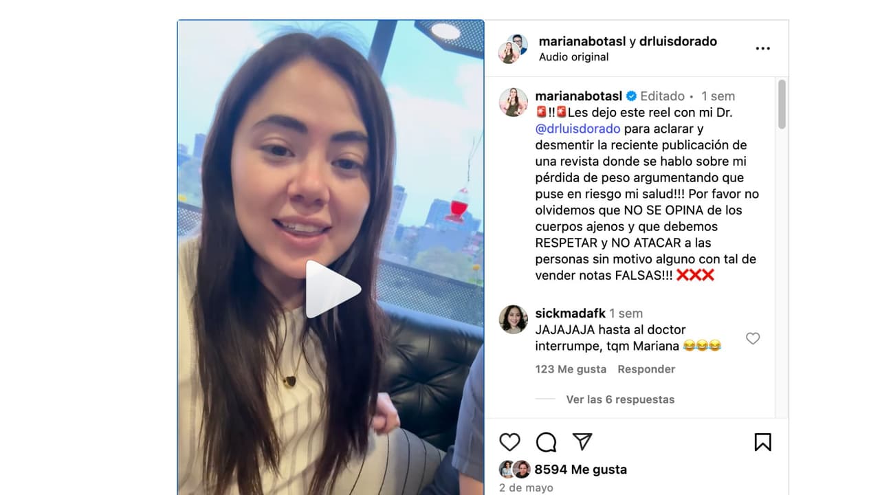 Mariana Botas habla de su pérdida de peso.