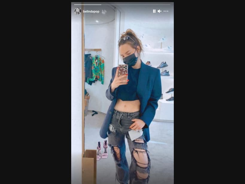 Belinda presume abdomen de infarto; anillo de compromiso que le dio Nodal se roba toda la atención.