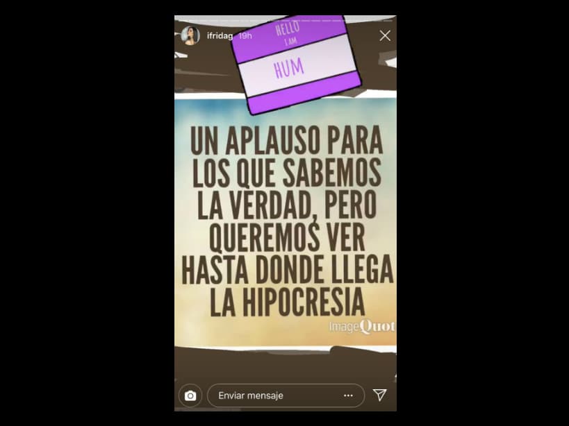 Aquí reafirmó el término 'hipócrita'