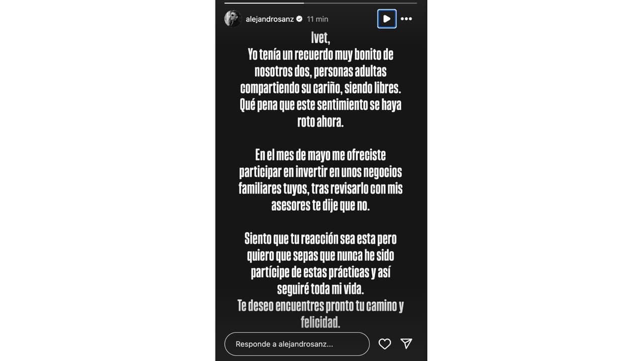 Alejandro Sanz rompe el silencio tras acusaciones de Ivet Playà.