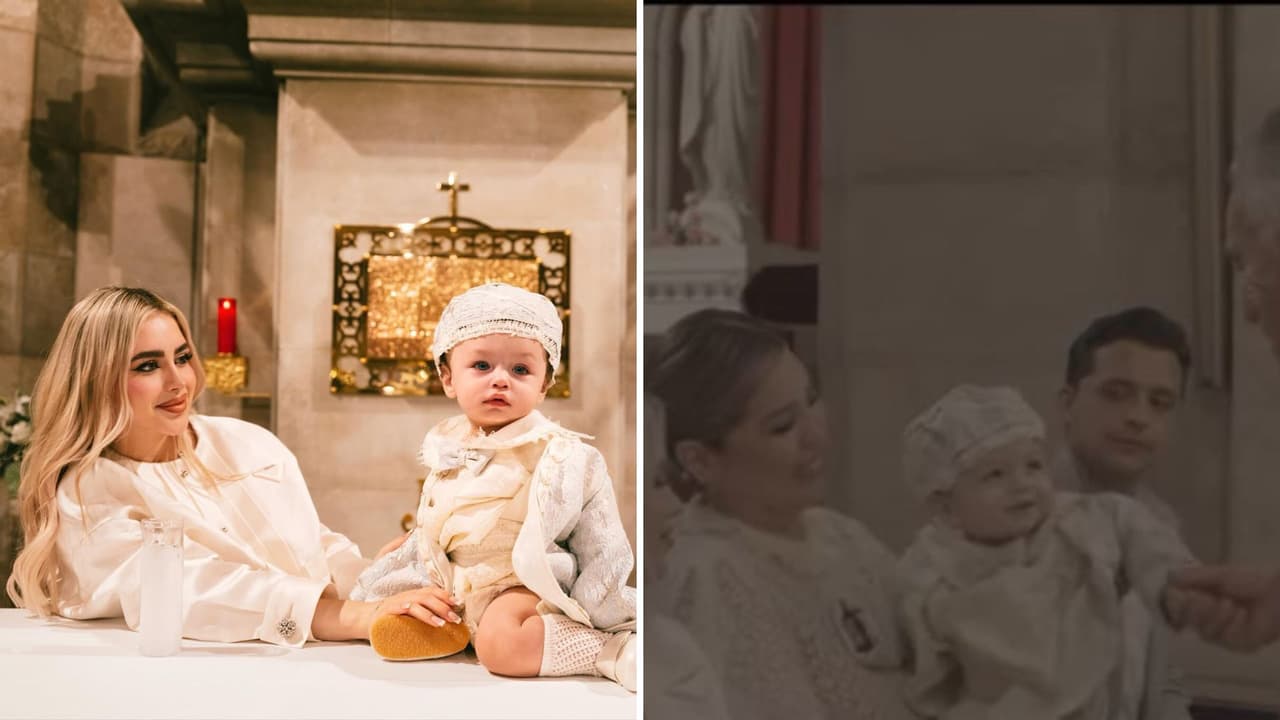 Hermana de Nodal presume en fotos el bautizo de su hijo.