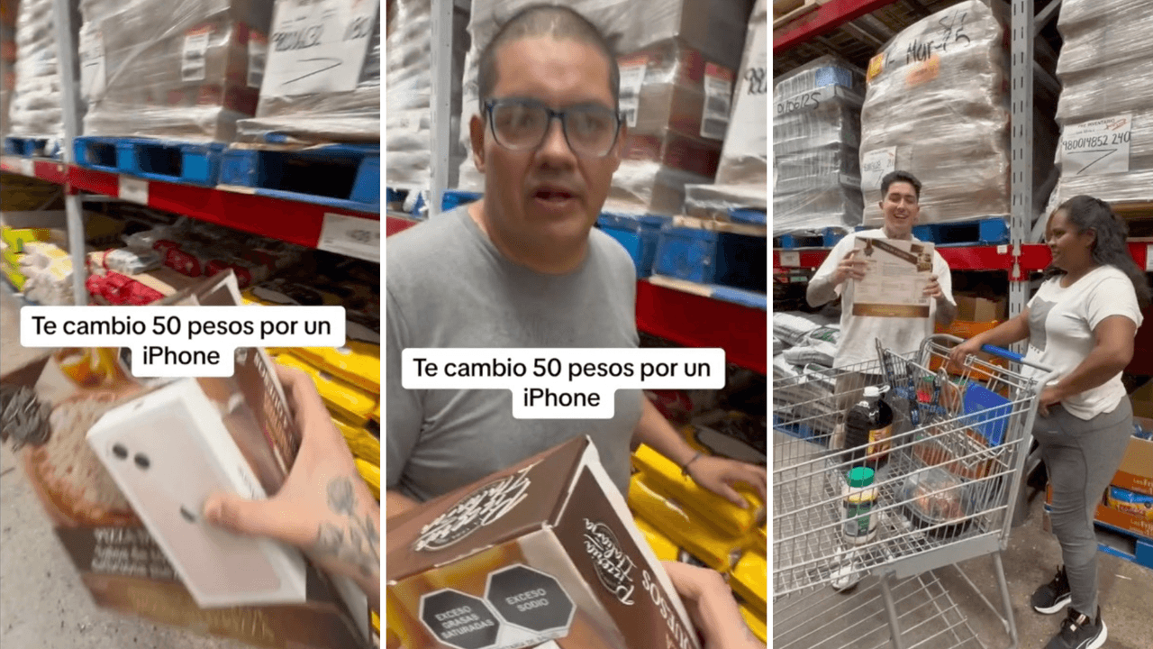 TikToker Omahi le regaló un iPhone a la señora por prestarle dinero para comprar una pizza