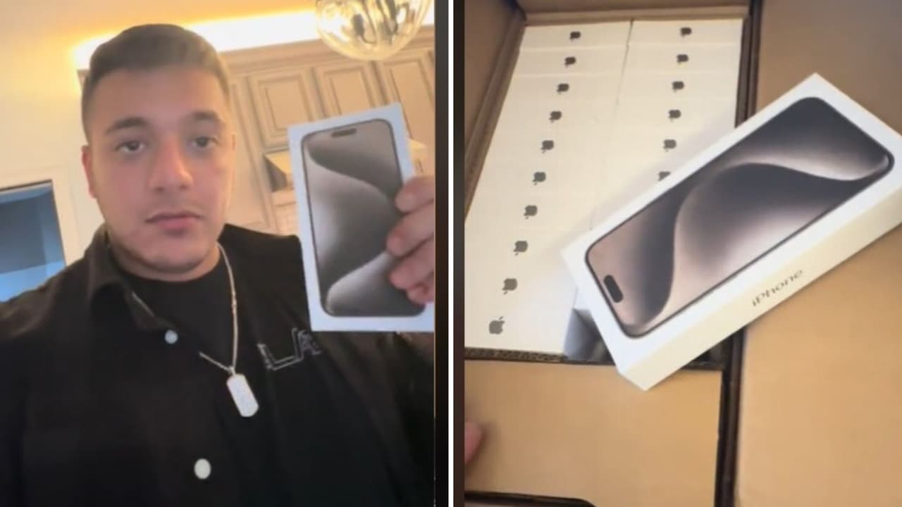 TikToker recibe 60 iPhones en lugar de 4 por error e historia y revela qué hará con ellos