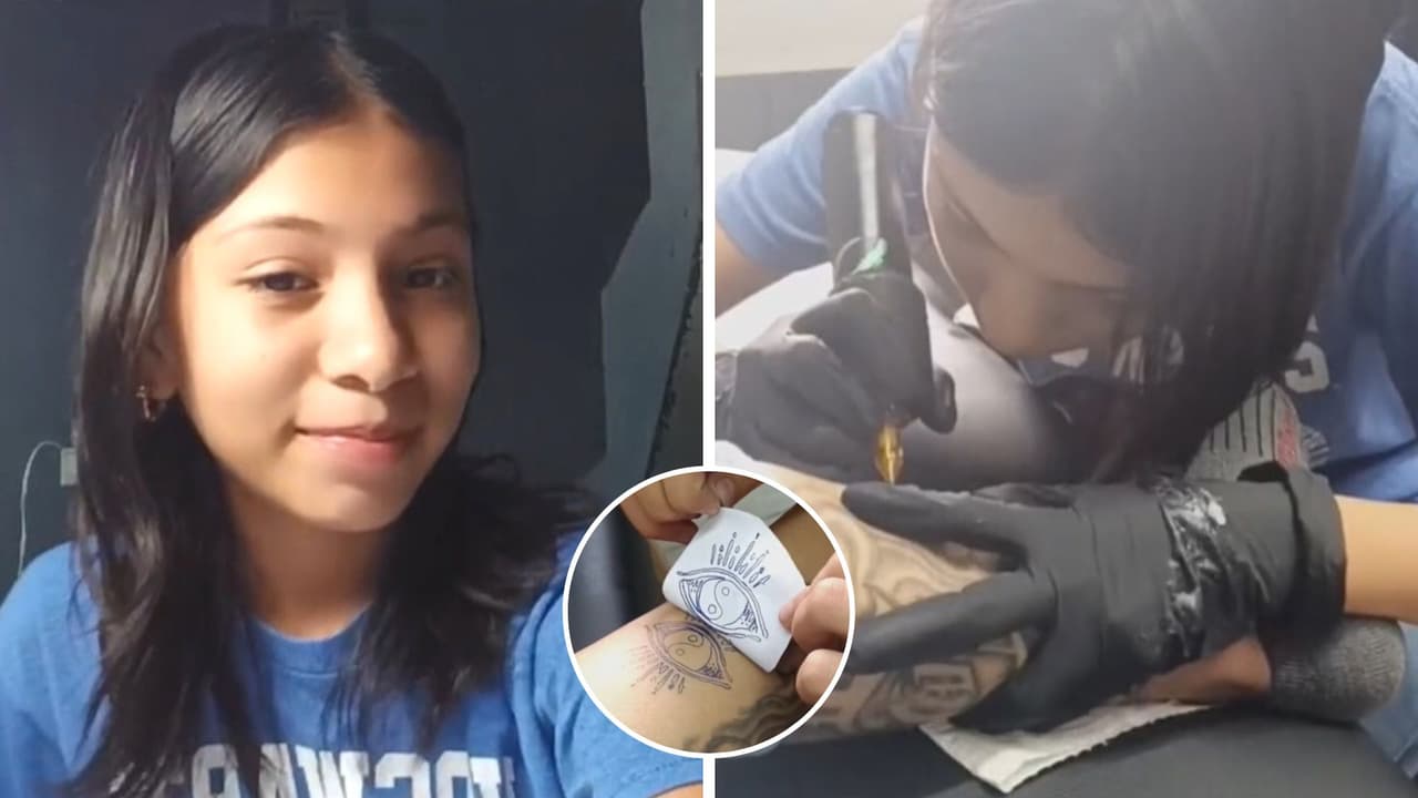 Niña de 12 años le hace su primer tatuaje a su mamá e impactó a TikTok: ¿qué tal le quedó?