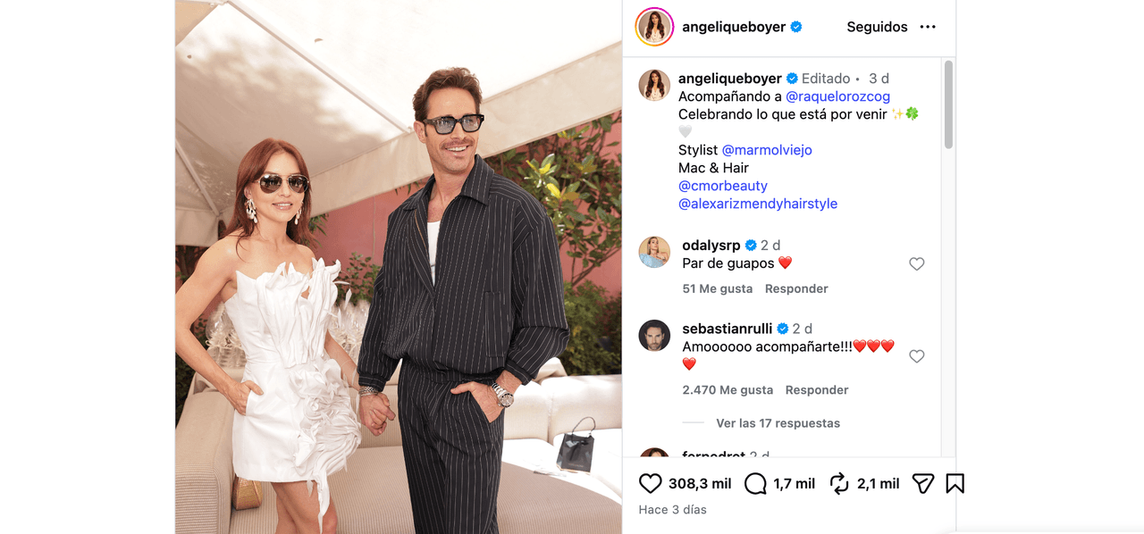 Sebastián Rulli se ve irreconocible tras cambio de look y así luce junto a Angelique Boyer (FOTOS)