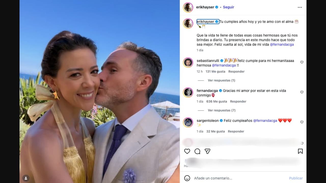 Erik Hayser dedica romántico mensaje a Fernanda Castillo por su cumpleaños
<br>