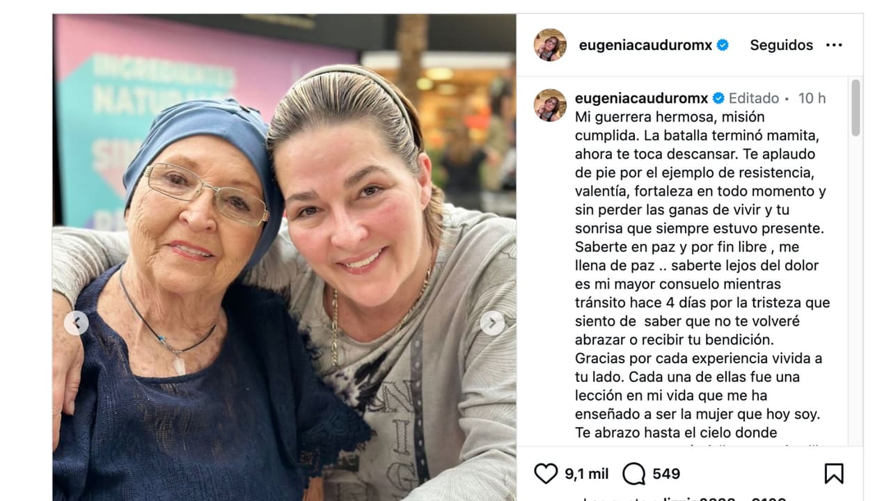 Eugenia Cauduro se despide de su mamá.