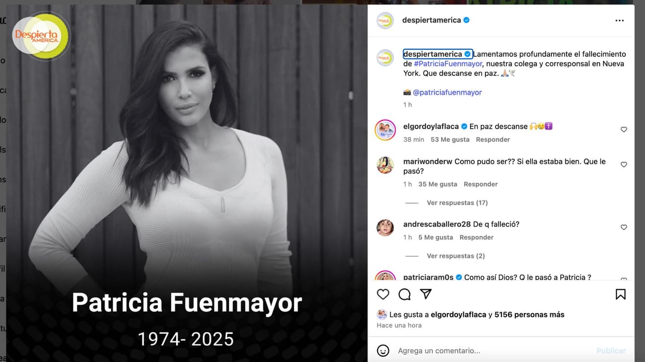 Anuncian la muerte de Patricia Fuenmayor.