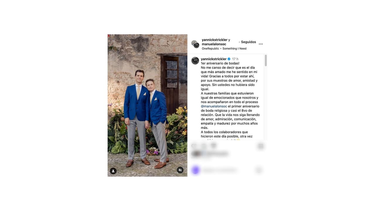 Así celebró el hijo de René Strickler su primer aniversario de bodas.