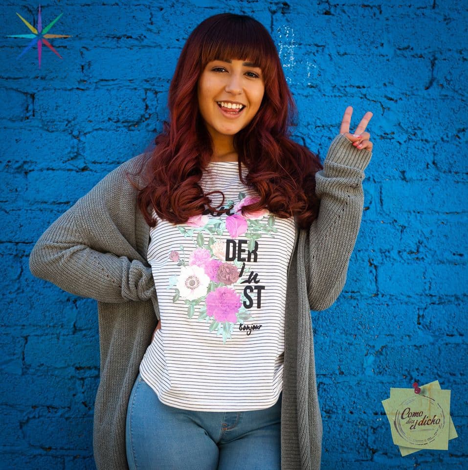 Así luce Romina detrás de cámaras.