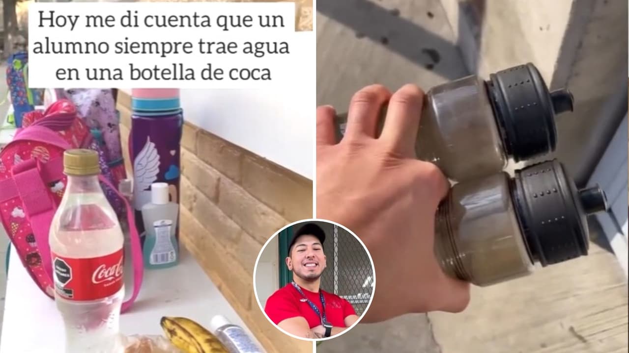 Maestro regala botellas de agua a alumno que no tenía dinero para comprarlas y conmueve a Internet