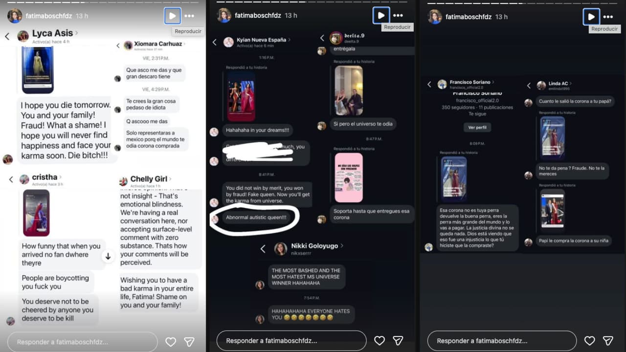 Fátima Bosch alza la voz contra el bullying que ha recibido en redes sociales tras ganar Miss Universo 2025