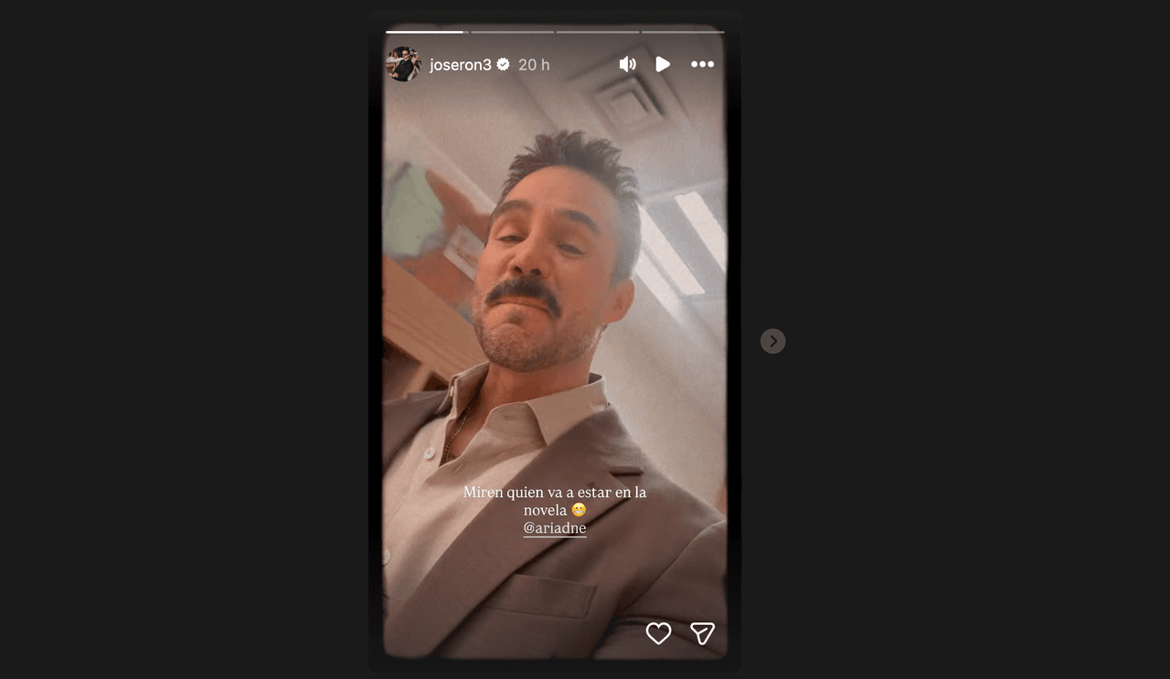 Ariadne Díaz regresa a las telenovelas con José Ron; el actor la echa de cabeza y publica inesperado video