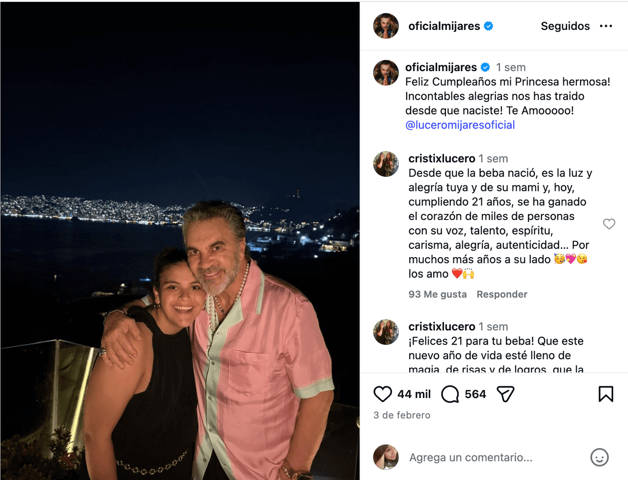 Manuel Mijares y su hija Lucerito.