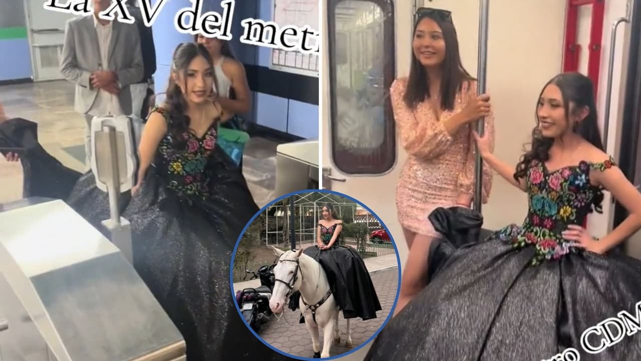 Quinceañera llega a su fiesta viajando en el metro de la CDMX y el momento se hace viral: “Creativo y original”
