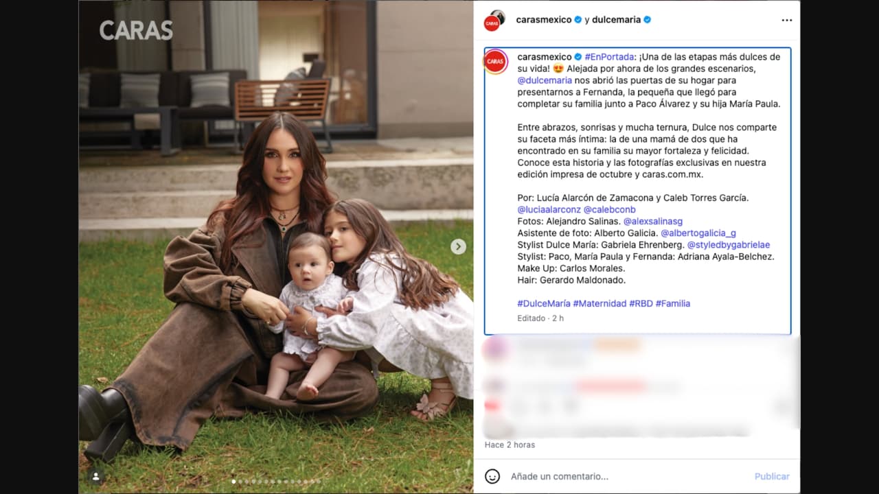 Dulce María presenta a su hija Fernanda