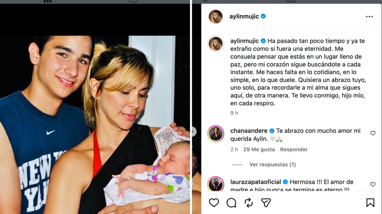 Aylín Mujica se despide de su hijo Mauro.