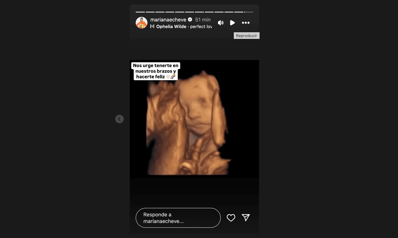 Mariana Echeverría muestra la carita de su bebé