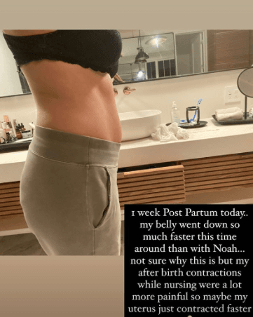 Sarah Kohan muestra su abdomen postparto, tan solo una semana después de dar a luz a su hija Nala.