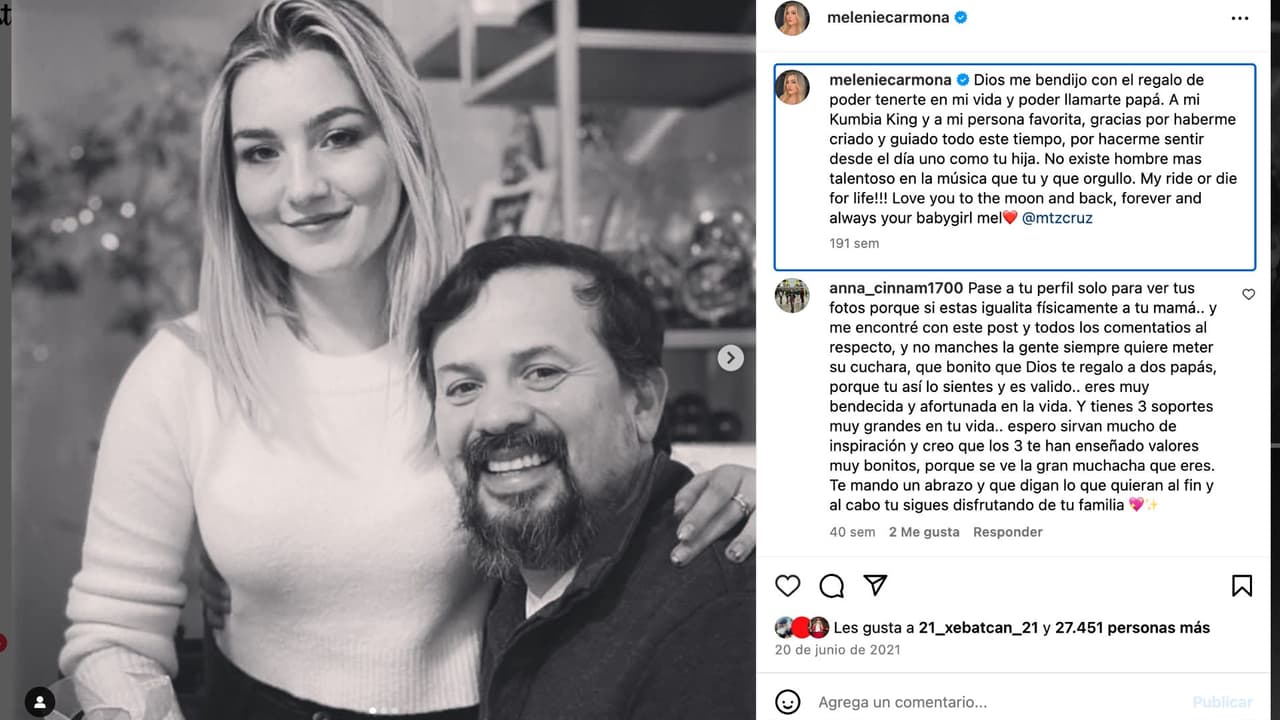 Melenie Carmona: mensaje para Cruz Martínez del 2021.