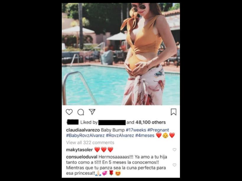 Claudia Álvarez se encuentra en su semana 17 de gestación