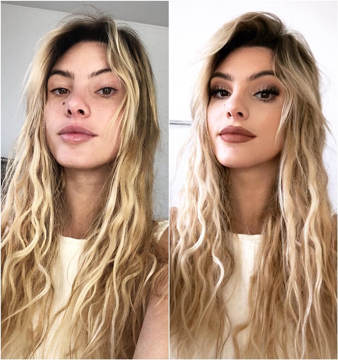 Además de mostrar fotos de su adolescencia, esta joven luce su rostro sin maquillaje