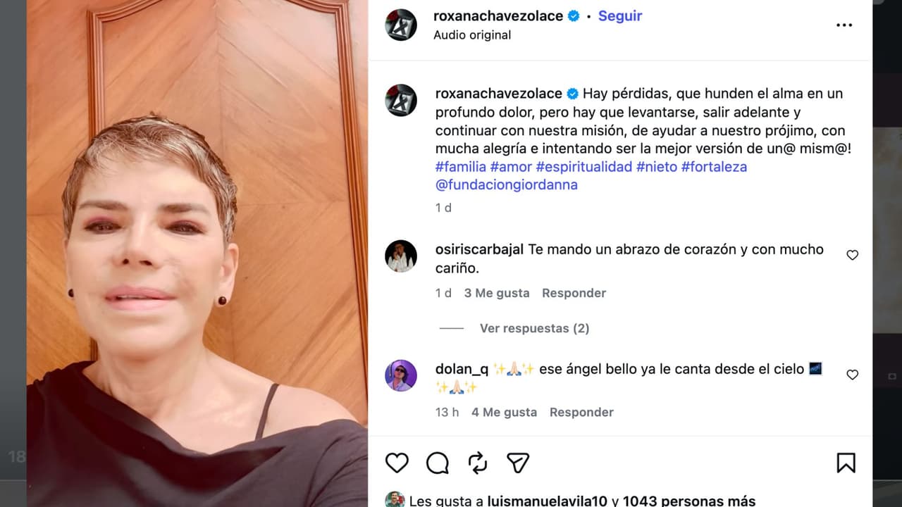 La actriz Roxana Chávez anuncia la muerte de su nieto.