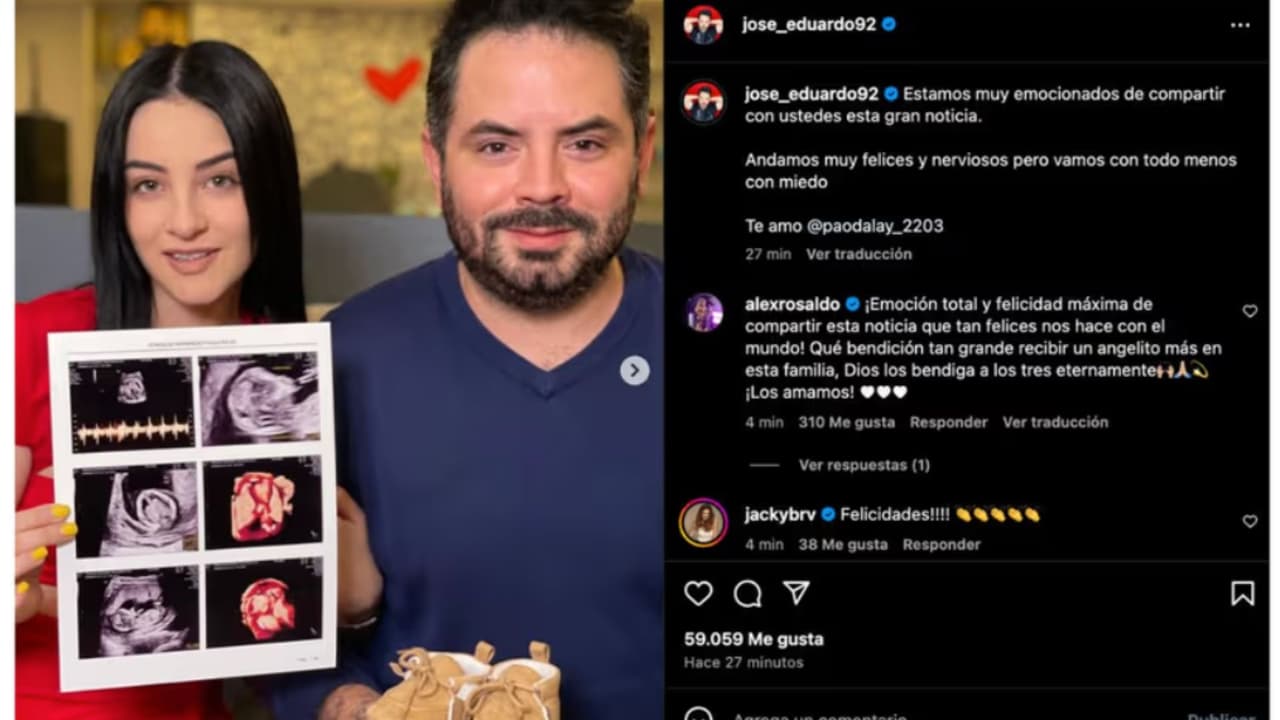 José Eduardo Derbez revela embarazo de su pareja Paola Dalay.