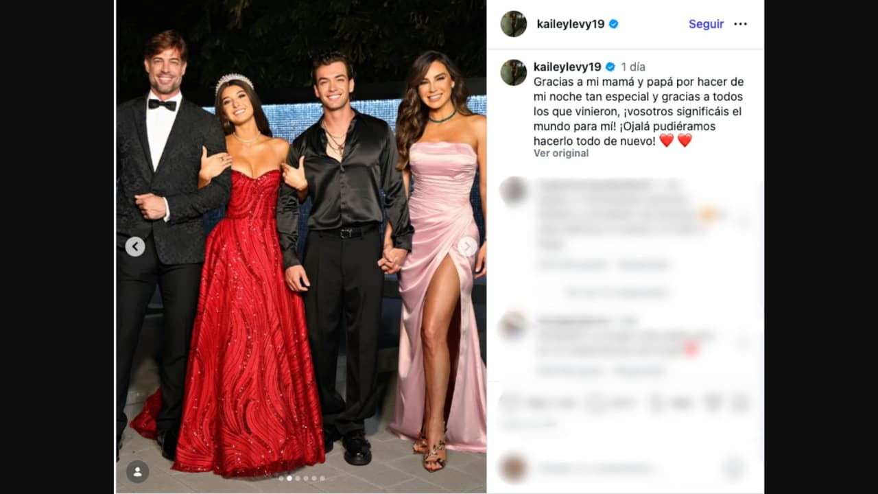 Kailey comparte mensaje a sus padres Elizabeth Gutiérrez y William Levy tras reunirse en la celebración de sus 16 años