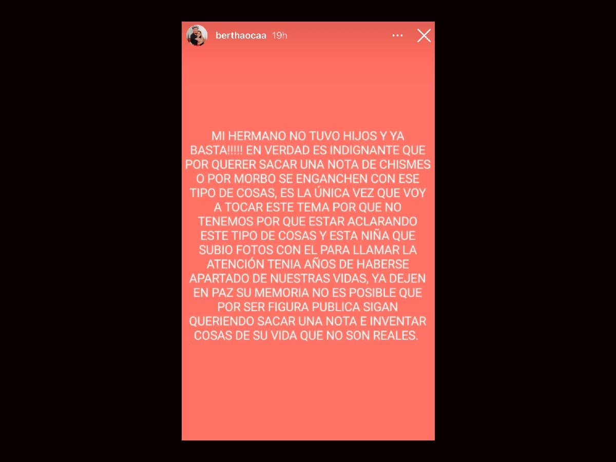 Hermana de Octavio Ocaña explota contra quienes aseguran tuvo un hijo y no lo reconoció.