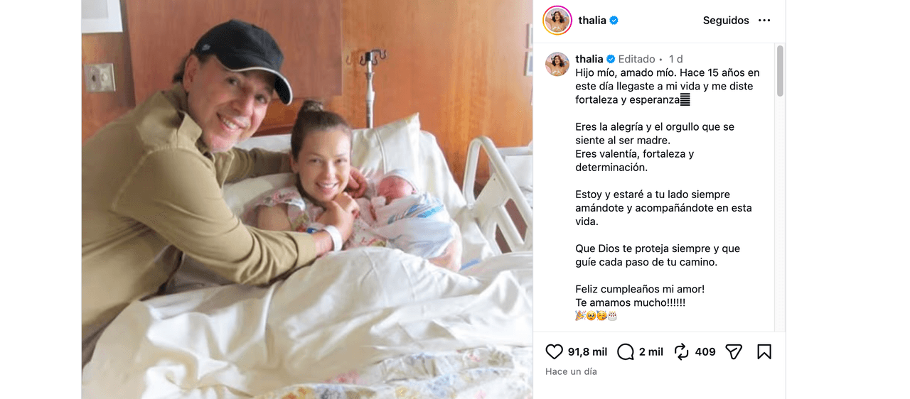 Hijo de Thalía cumple 15 años: deja en shock por cómo luce Matthew Alejandro (FOTOS)